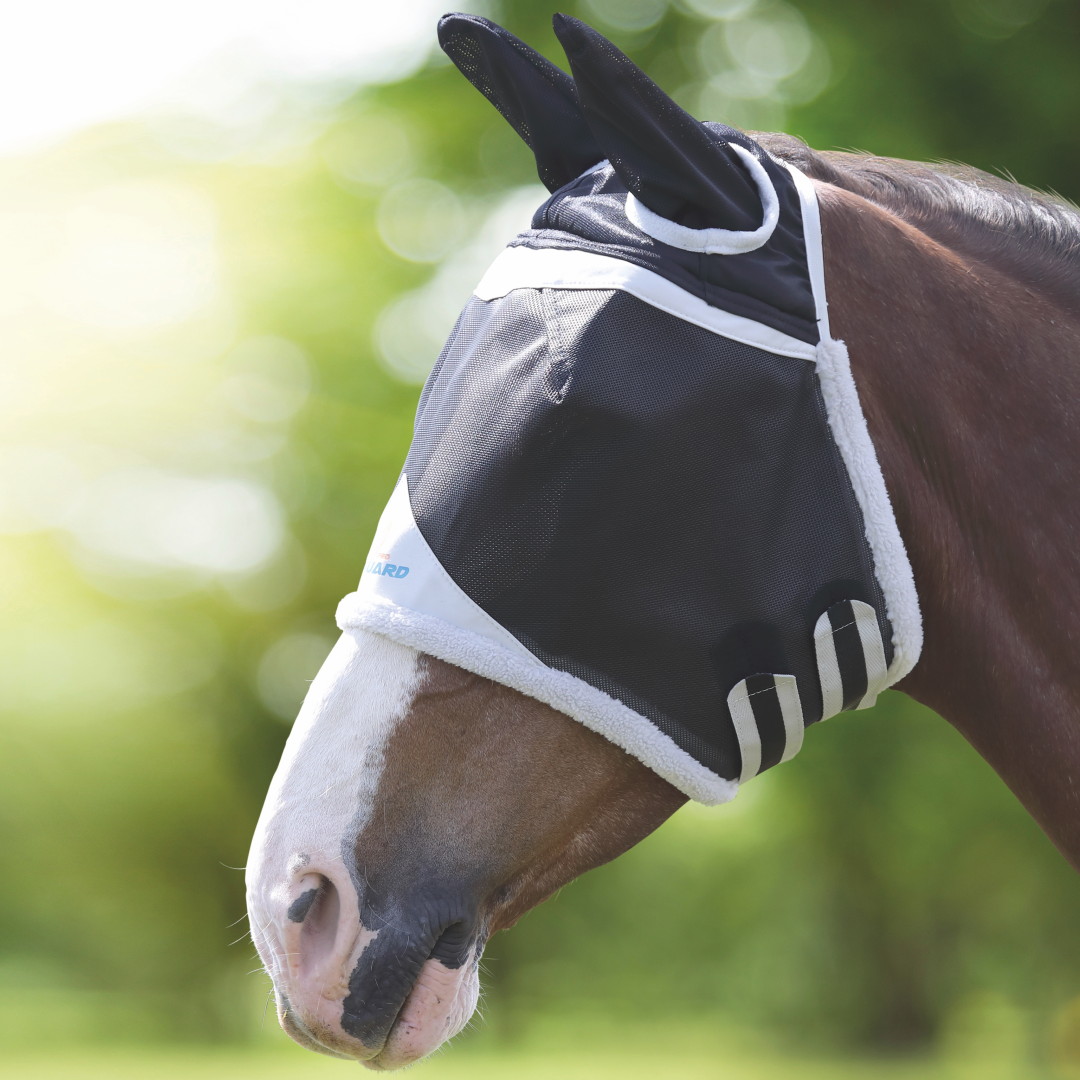 Masque anti-mouches durable Shires FlyGuard Pro Field avec oreilles