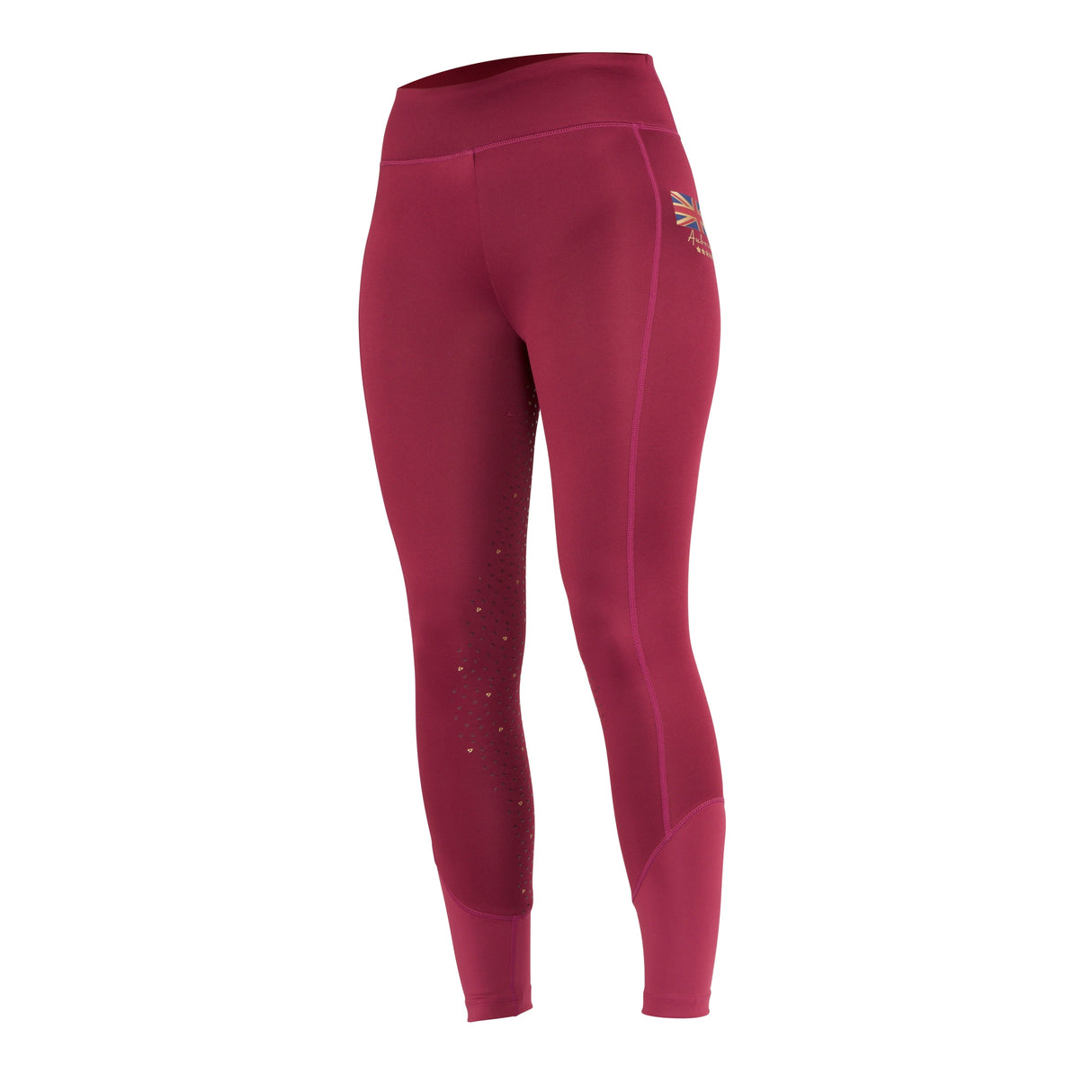 Shires Aubrion Team Winter Riding Tights #colour_mulberry