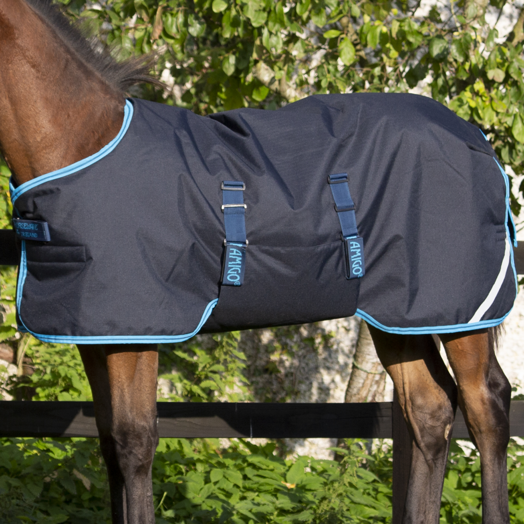 Horseware Ireland Amigo Foal Rug 200g Ripstop #colour_navy-electric-blue-navy