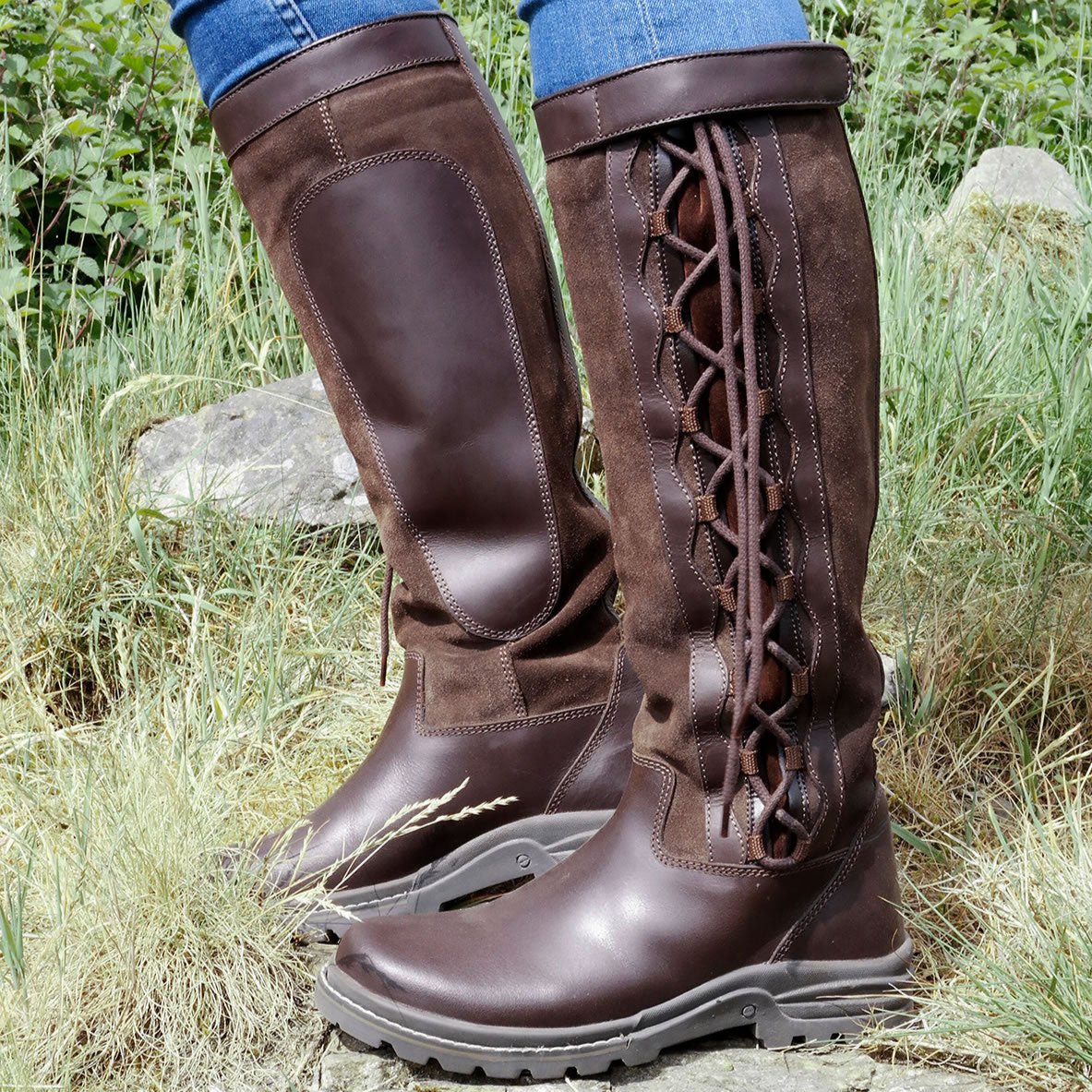 Brogini Winchester Ladies Lace Up Country Boots #colour_brown