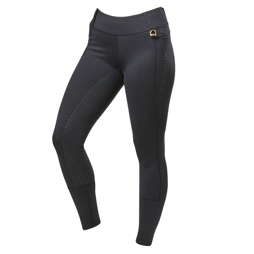 Dublin Cool IT Everyday Full Grip Ladies Riding Tights #colour_black