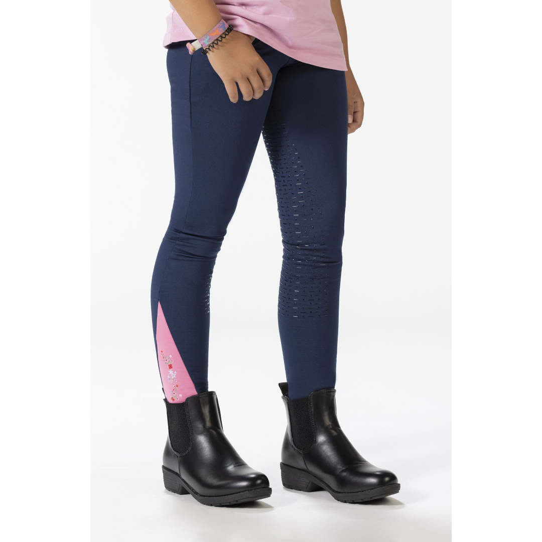 HKM Silicone Full Seat Riding Breeches Horse Spirit #colour_deep-blue