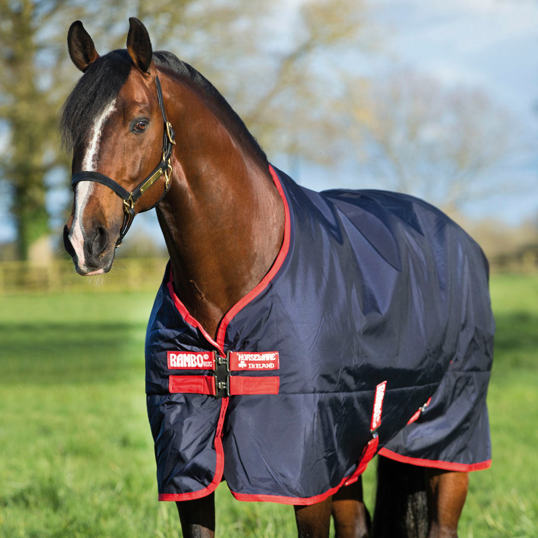 Horseware Ireland Rambo Original 200g Medium Turnout Rug #colour_navy-red