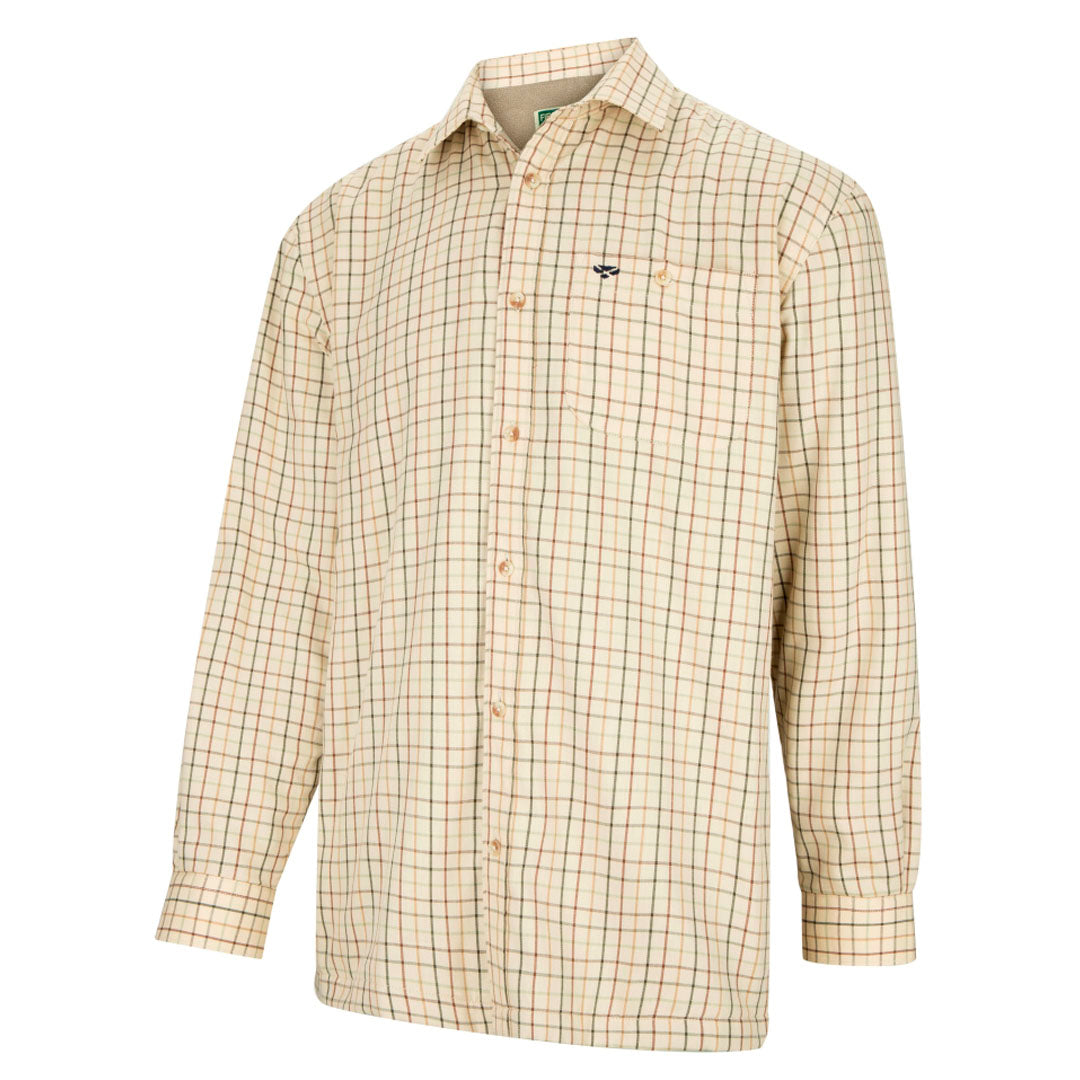 Hoggs of Fife Fleece Lined Men's Shirt #colour-birch-olive-tan
