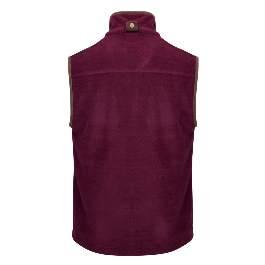 Hoggs of Fife Stenton Men's Technical Fleece Gilet #colour_merlot