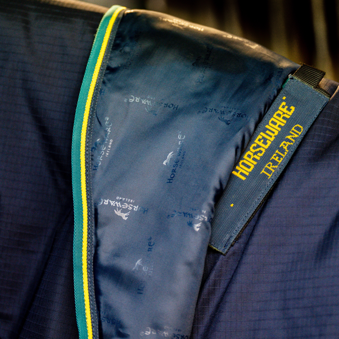 Horseware Ireland Rambo Duo Force 2.0 #colour_navy-teal-yellow-navy