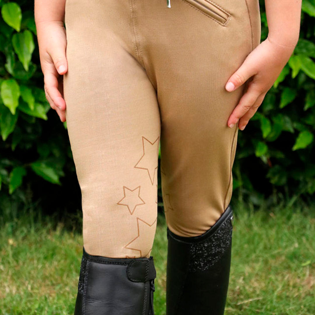 Hy Equestrian Stella Children's Riding Tights #colour_beige