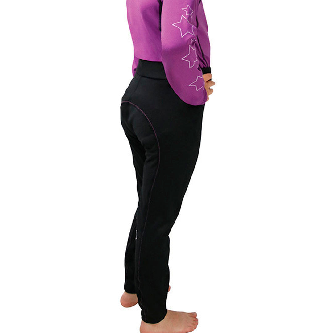Hy Equestrian Stella Children's Riding Tights #colour_purple-lilac-black