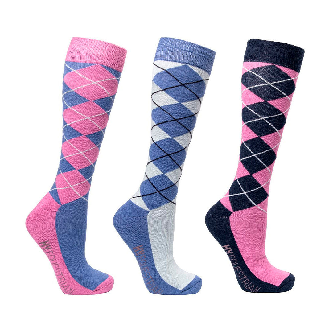 Chaussettes longues Hy Equestrian Synergy Argyle - Lot de 3