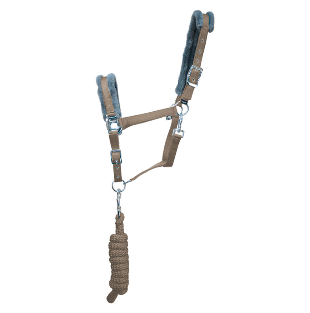 Hy Sport Active Head Collar & Lead Rope #colour_desert-sand
