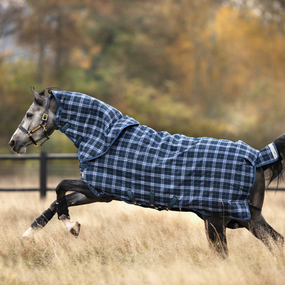 Horseware Ireland Rhino Plus with Vari Layer Heavy 450g #colour_navy-check-indigo