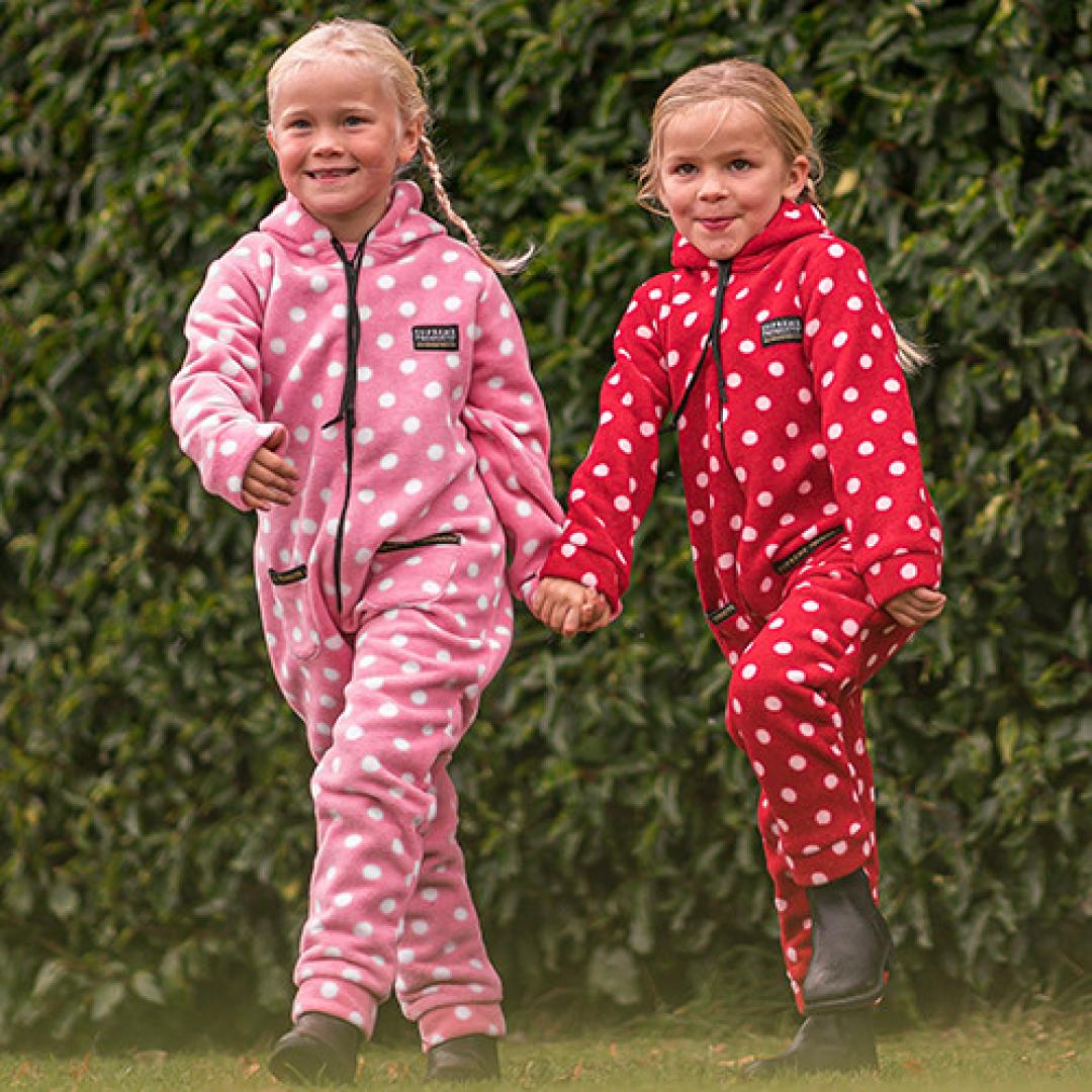 Supreme Products Child's Dotty Fleece Onesie #colour_pretty-pink