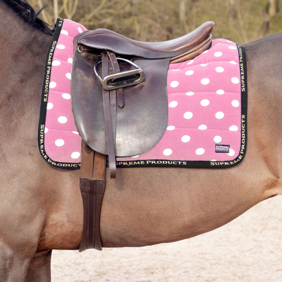 Supreme Products Dotty Fleece Saddle Pad #colour_pretty-pink