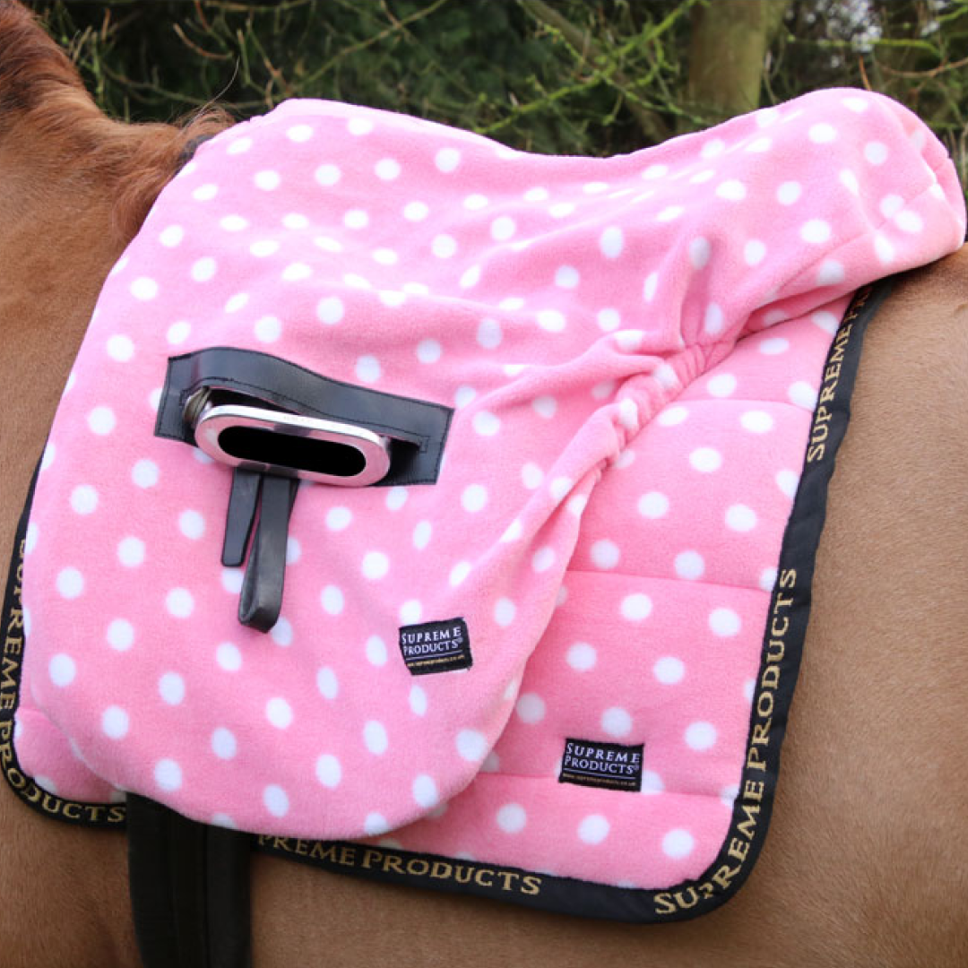Supreme Products Dotty Fleece Saddle Pad #colour_pretty-pink