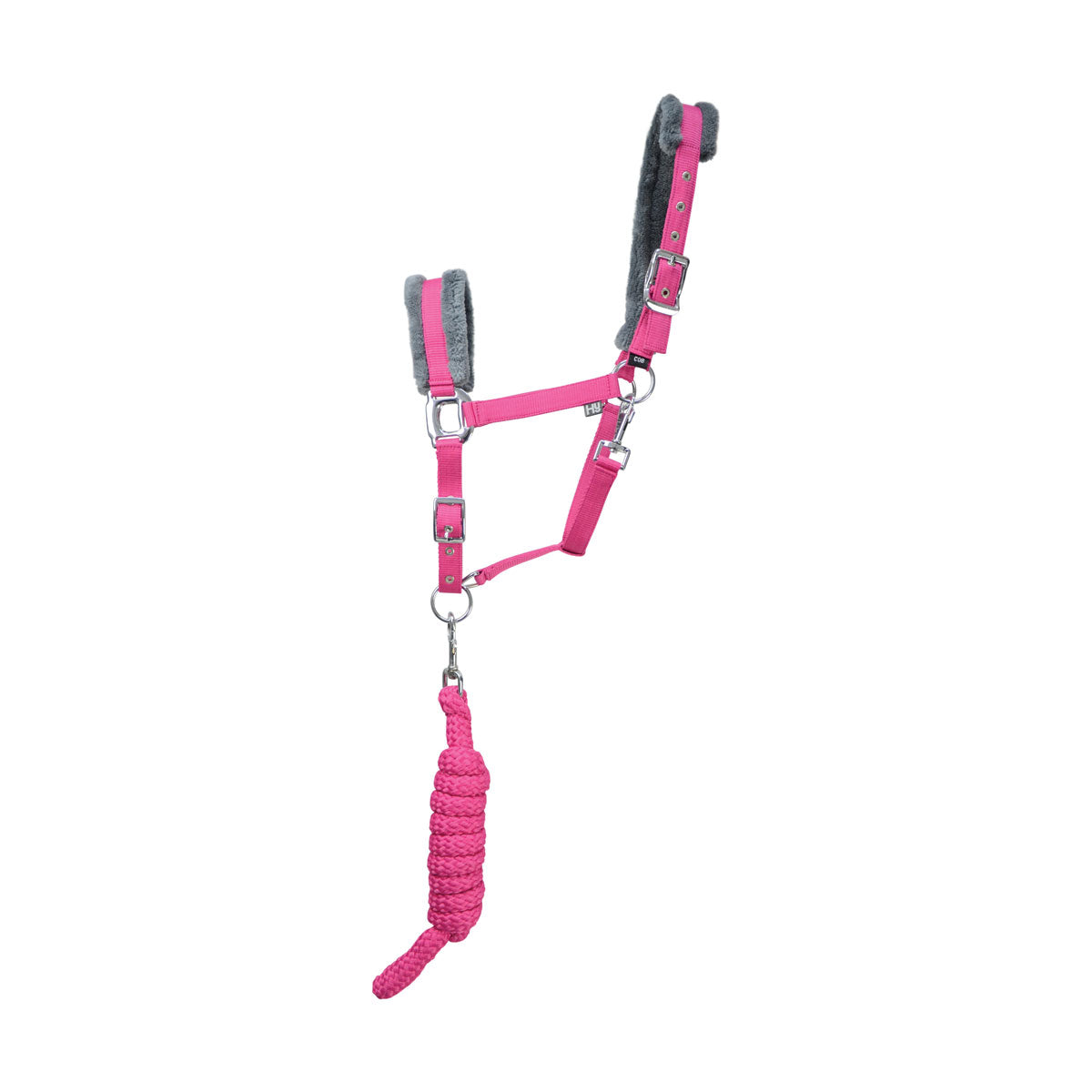 Hy Sport Active Head Collar & Lead Rope #colour_bubblegum-pink