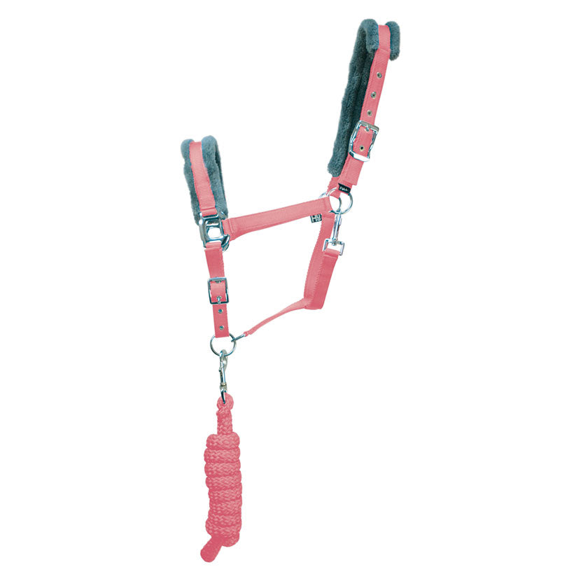 Hy Sport Active Head Collar & Lead Rope #colour_coral-rose