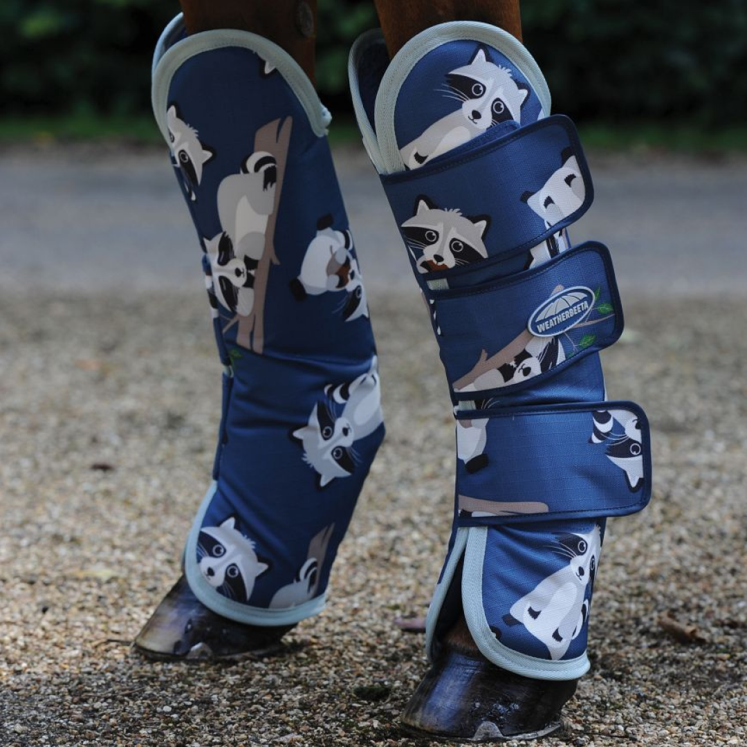 Weatherbeeta 1200D Wide Tab Long Travel Boots #colour_racoon-print