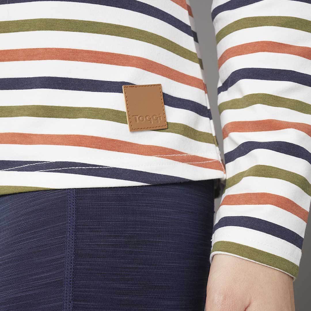 Toggi Striped Long Sleeve Ladies Top #colour_white-stripe