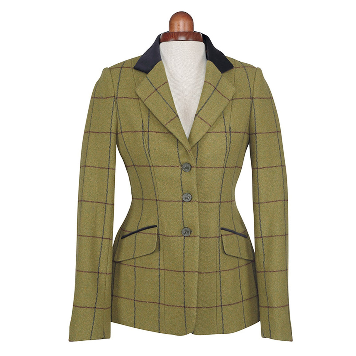 Shires Aubrion Saratoga Ladies Jacket #colour_navy-maroon-check