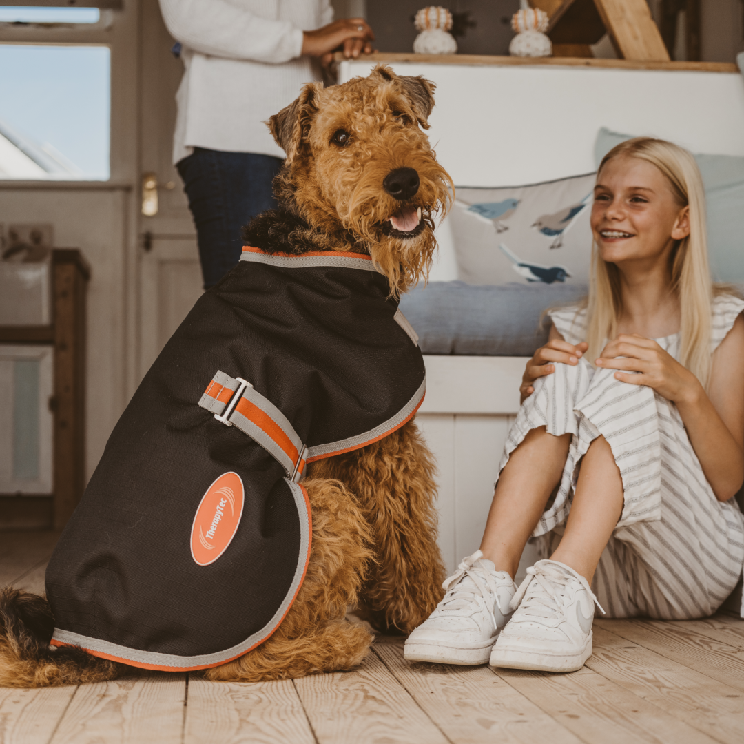 Weatherbeeta 1200D Therapy-Tec Dog Coat #colour_black-silver-red