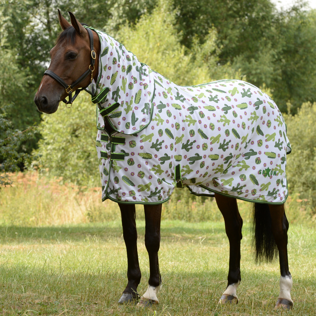 Saxon Mesh Combo Neck #colour_cactus-print