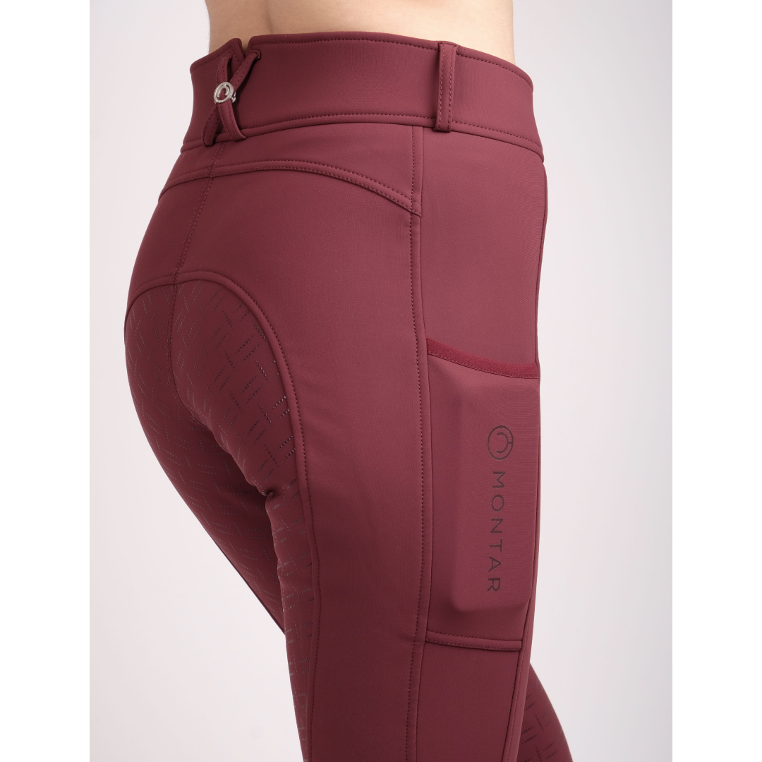 Montar Delilah High Waisted Full Grip Winter Breeches #colour_plum