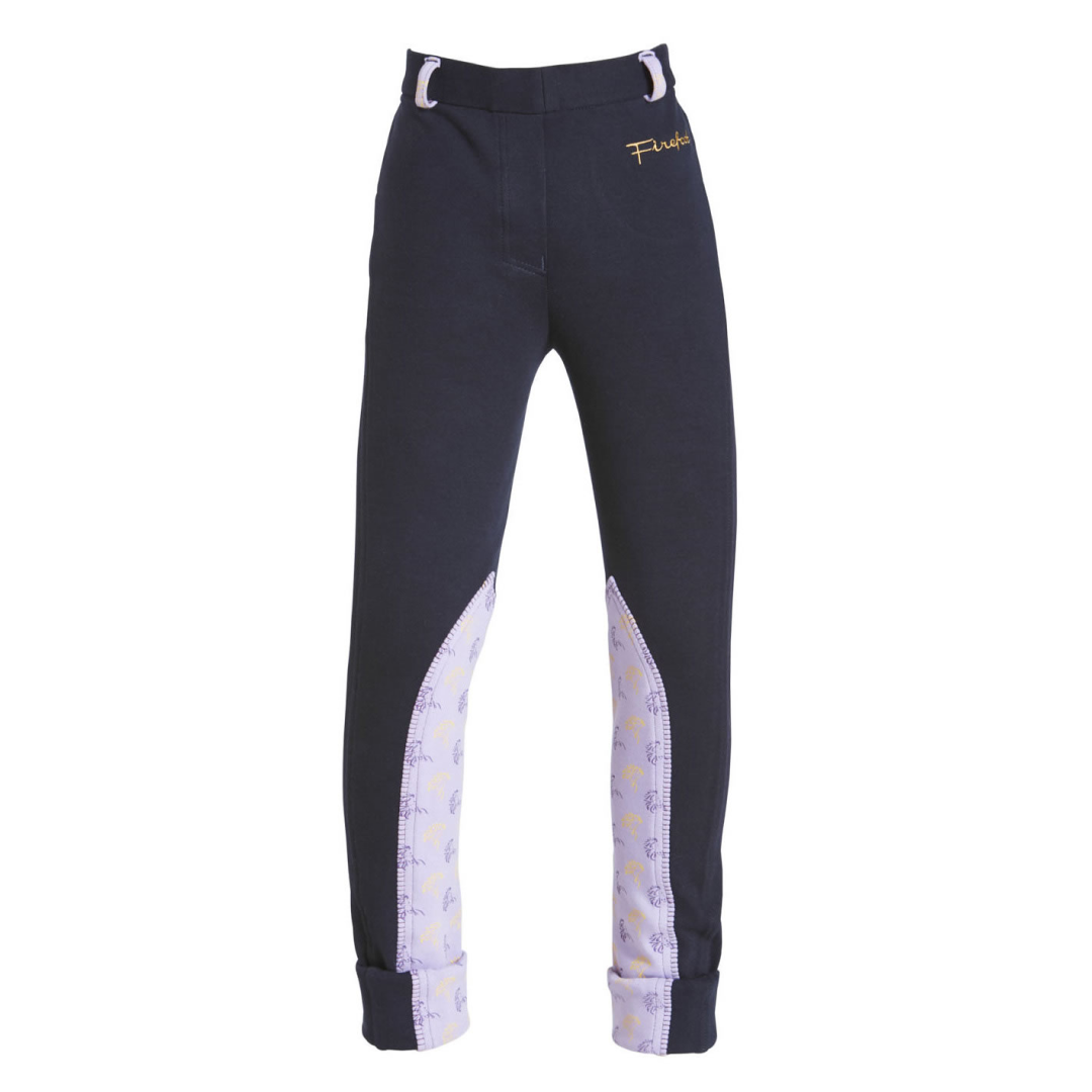 Firefoot Harden Children's Horse Print Jodhpurs #colour_navy-lilac