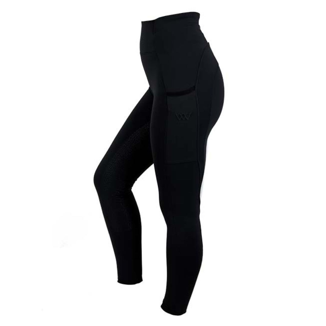 Woof Wear Ladies Full Seat Riding Tights #colour_black