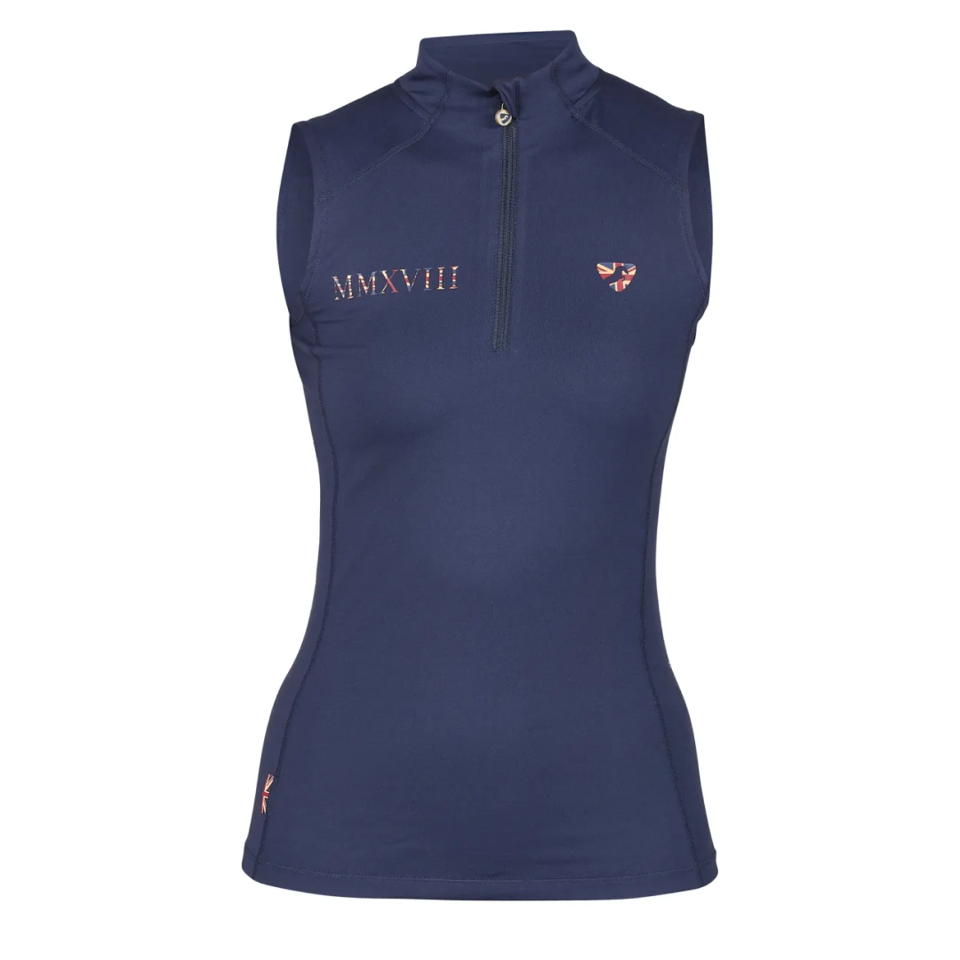 Shires Aubrion Team Sleeveless Base Layer #colour_navy-blue