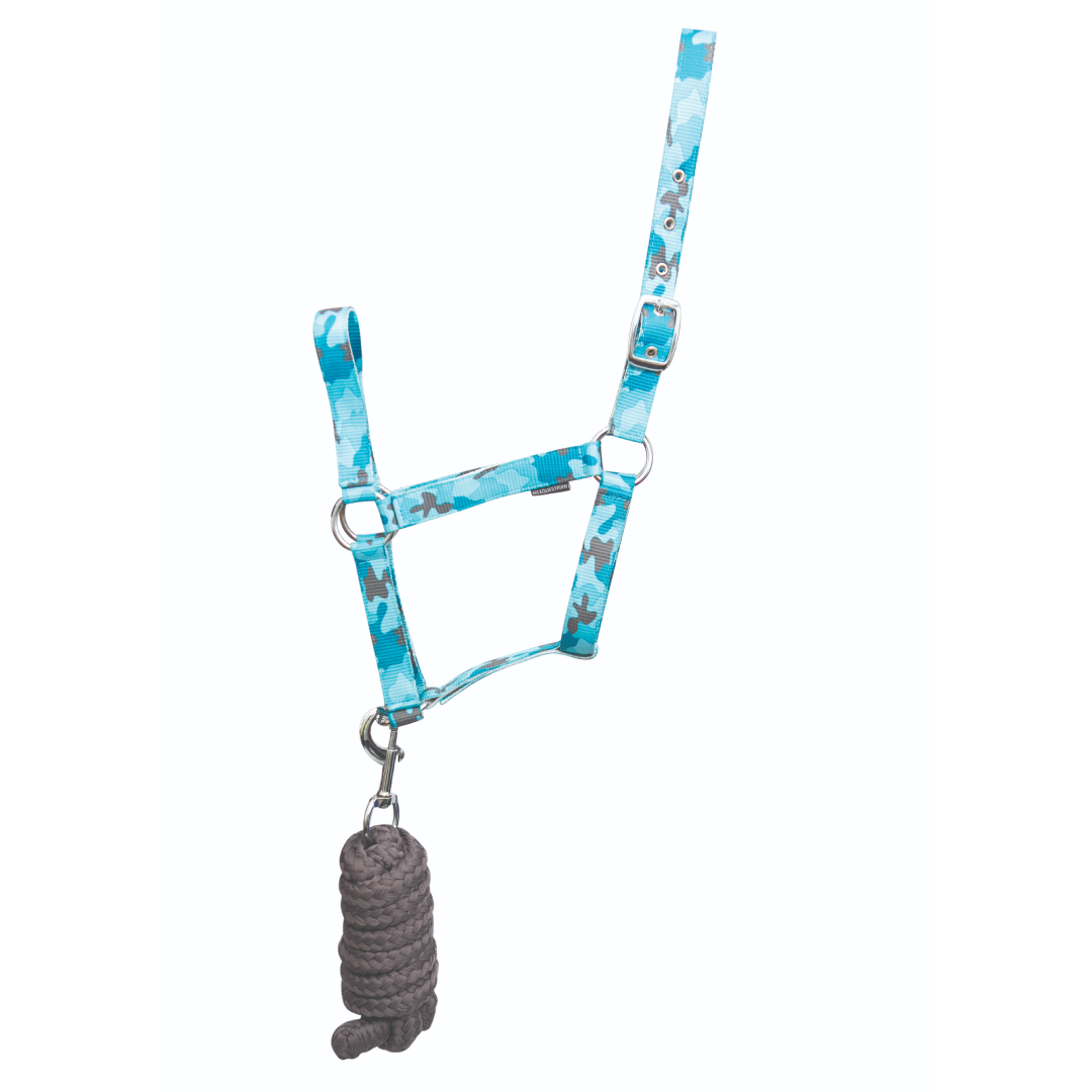 Hy Equestrian DynaForce Head Collar & Lead Rope #colour_pacific-grey