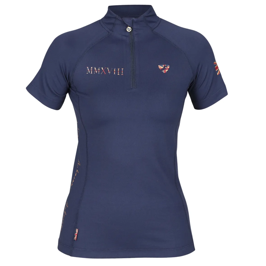 Shires Aubrion Team Short Sleeve Base Layer #colour_navy-blue