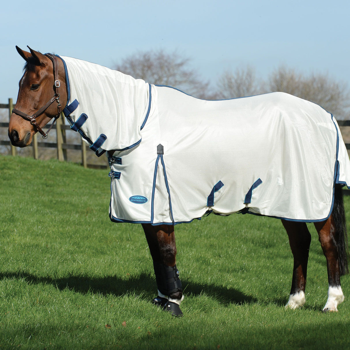 Weatherbeeta Comfitec Airflow II Combo Neck Rug #colour_white-blue-sea-blue