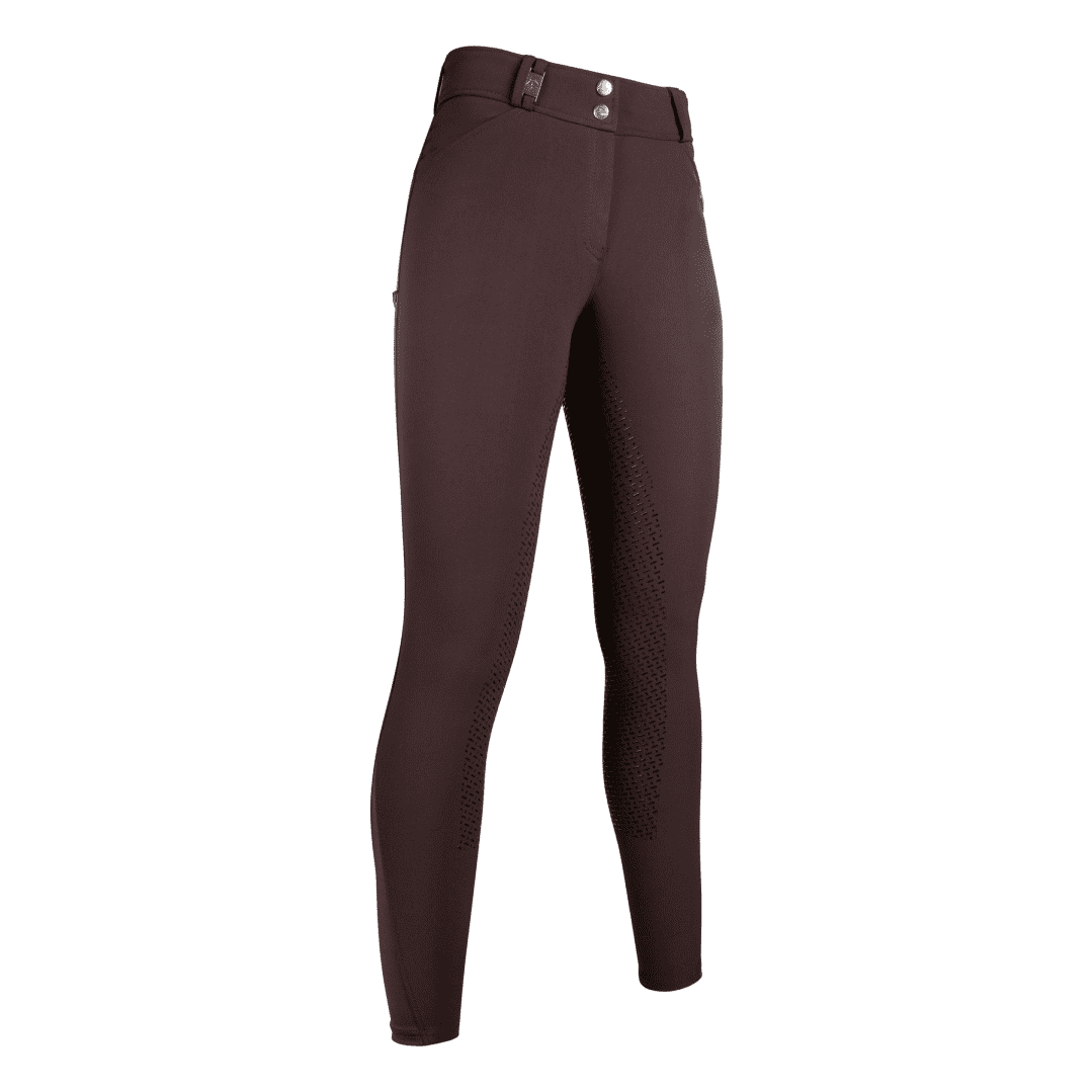 HKM Monaco Crystal Sili. Full Seat Riding Breeches #colour_dark-brown