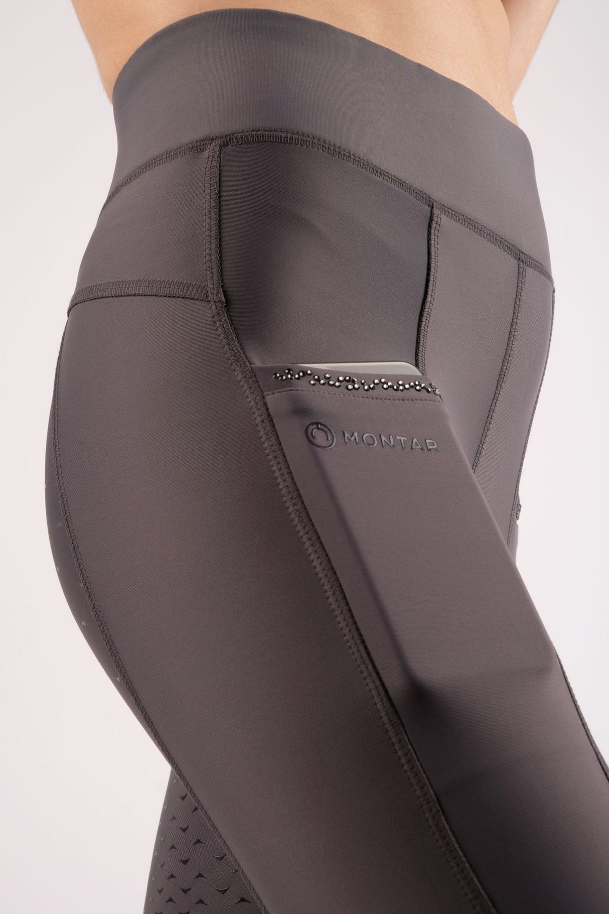Montar Linnea Full Grip Riding Tights #colour_grey