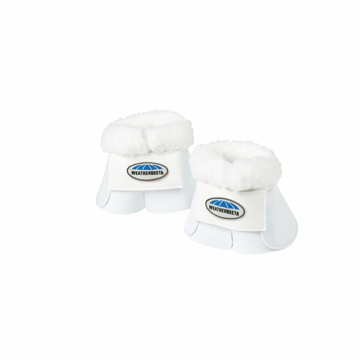 Weatherbeeta Fleece Trim Impact Bell Boots #colour_white