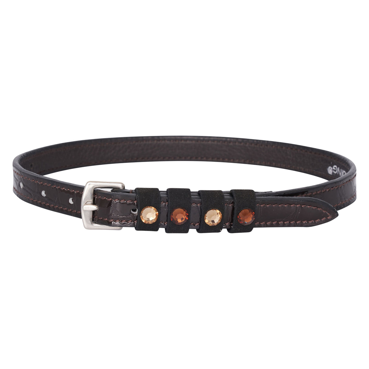 Imperial Riding Leather Pardouz Short Spur Straps #colour_brown-croco