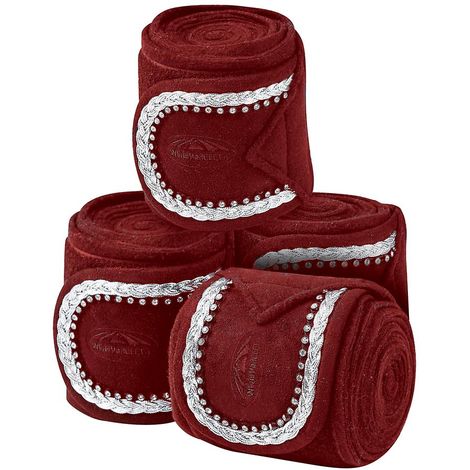 Weatherbeeta Fleece Bling Bandage 4 Pack #colour_maroon