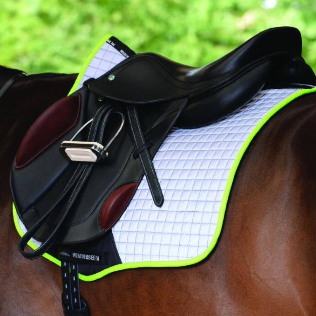 Weatherbeeta Reflective Prime All Purpose Saddle Pad #colour_silver-yellow