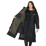 EQUIDRY Women's Thick Fleece Evolution Fixed Hood #colour_black-olive