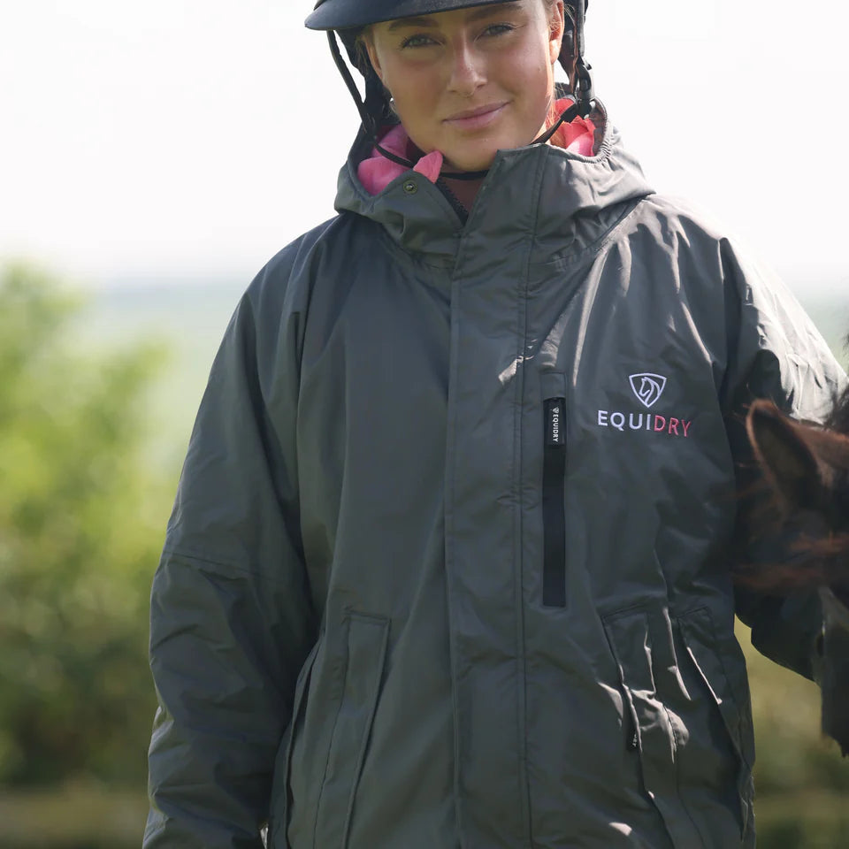 EQUIDRY Women's Thin Fleece Evolution #colour_grey-penelope-pink