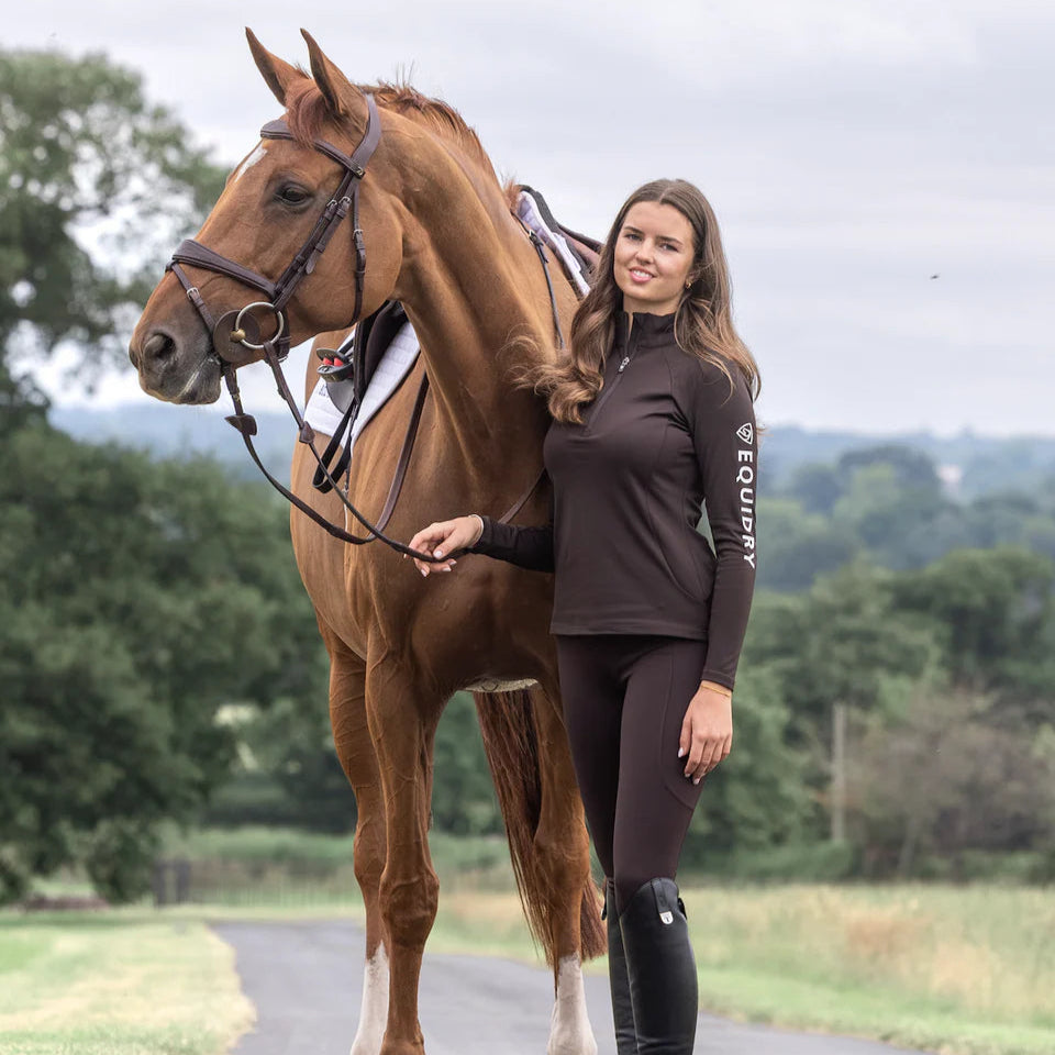 EQUIDRY Women's Water Repellent Base Layer #colour_brown-white