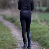 EQUIDRY Children's Water Repellent Leggings #colour_black-lilac