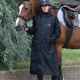 EQUIDRY Women's Thick Fleece Evolution Fixed Hood #colour_black-peacock-pink