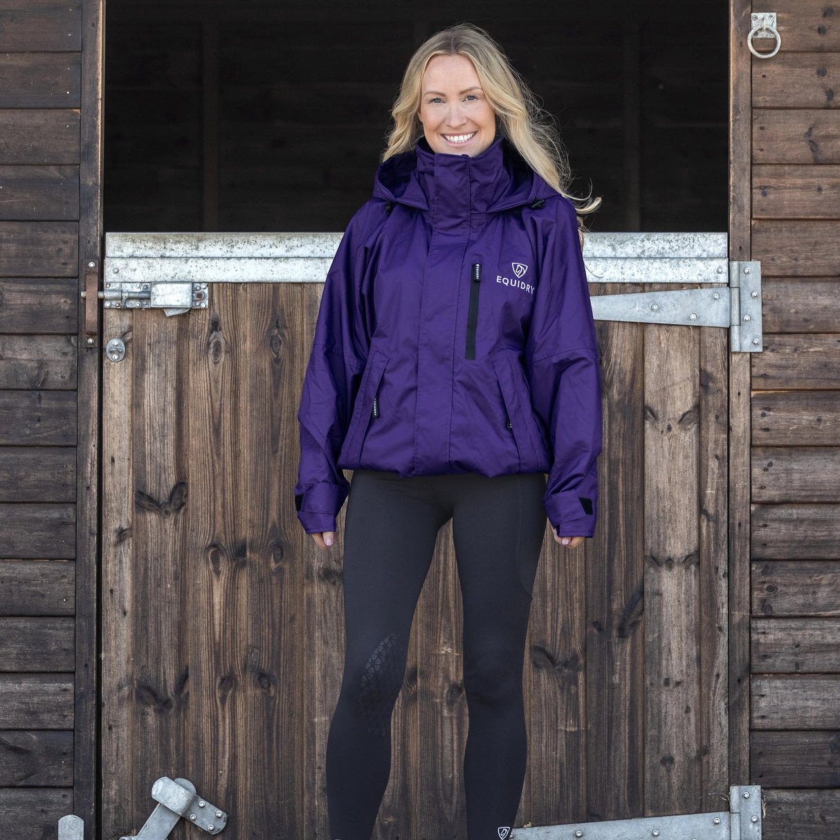 EQUIDRY Women's Shortie Mesh Lining Mac #colour_purple