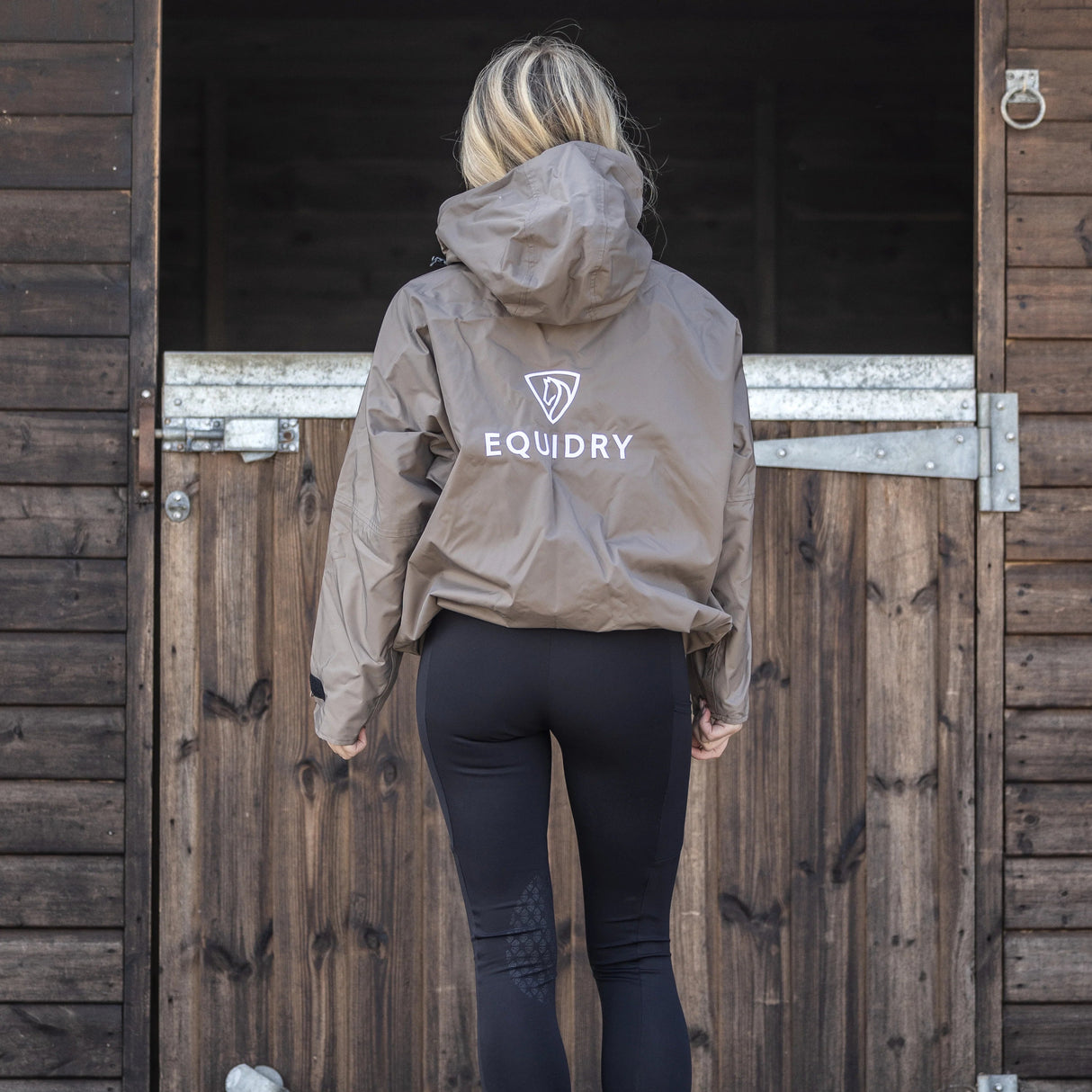 EQUIDRY Women's Shortie Mesh Lining Mac #colour_taupe