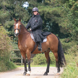 EQUIDRY Women's Thick Fleece Evolution Fixed Hood #colour_black-peacock-pink