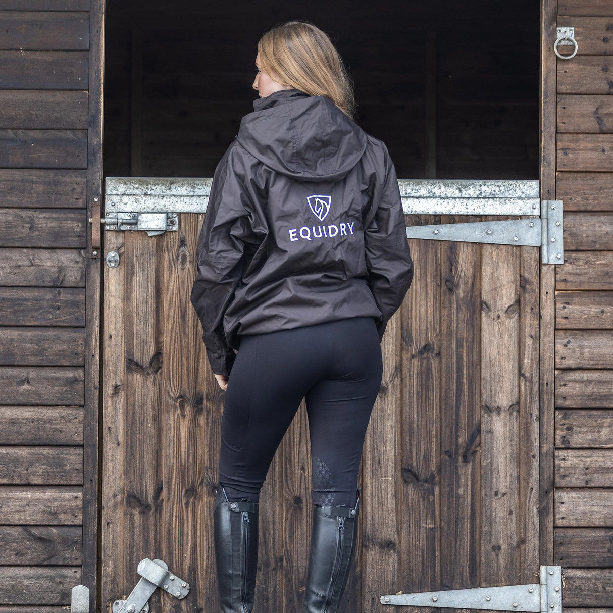 EQUIDRY Women's Shortie Mesh Lining Mac #colour_brown