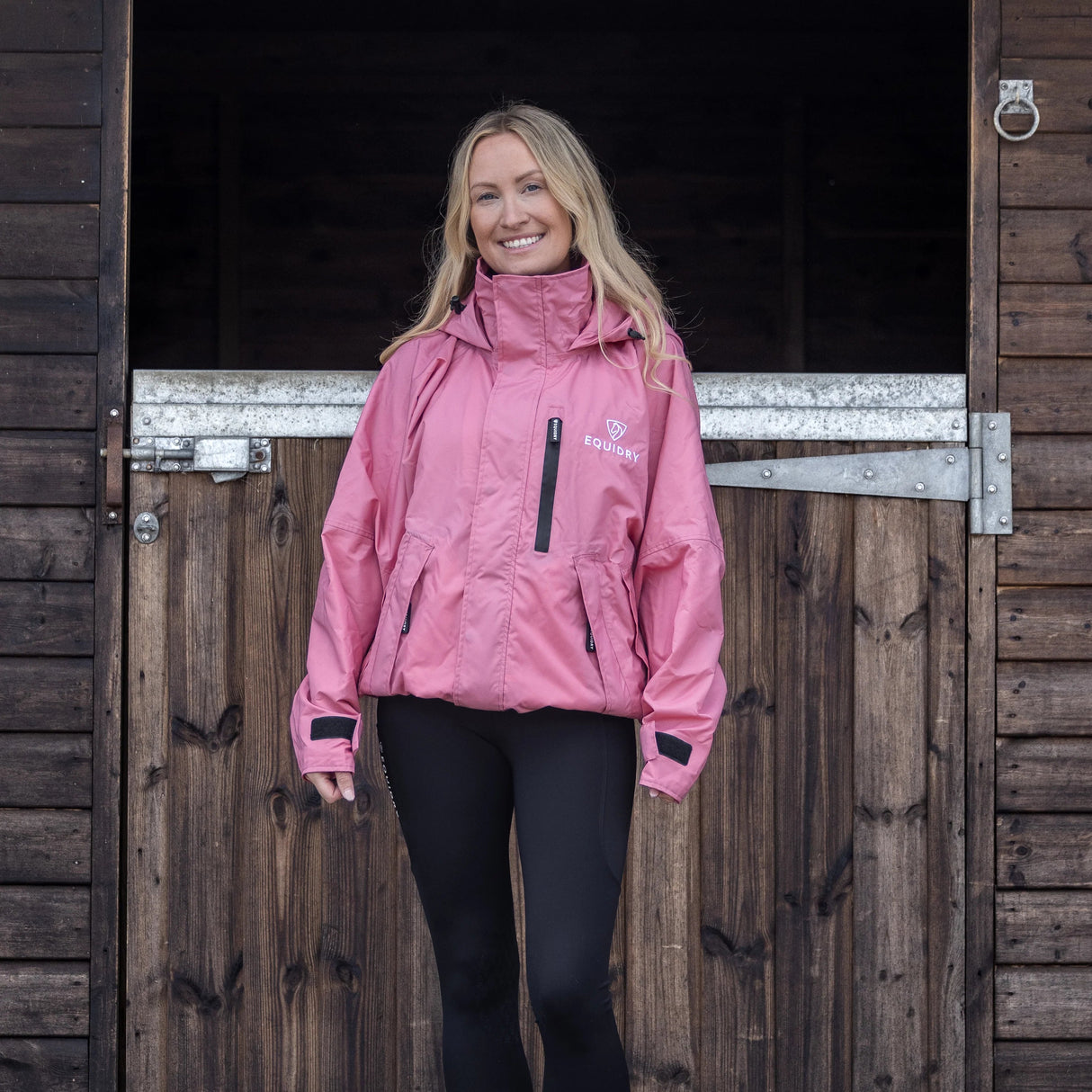 EQUIDRY Women's Shortie Mesh Lining Mac #colour_dusky-pink