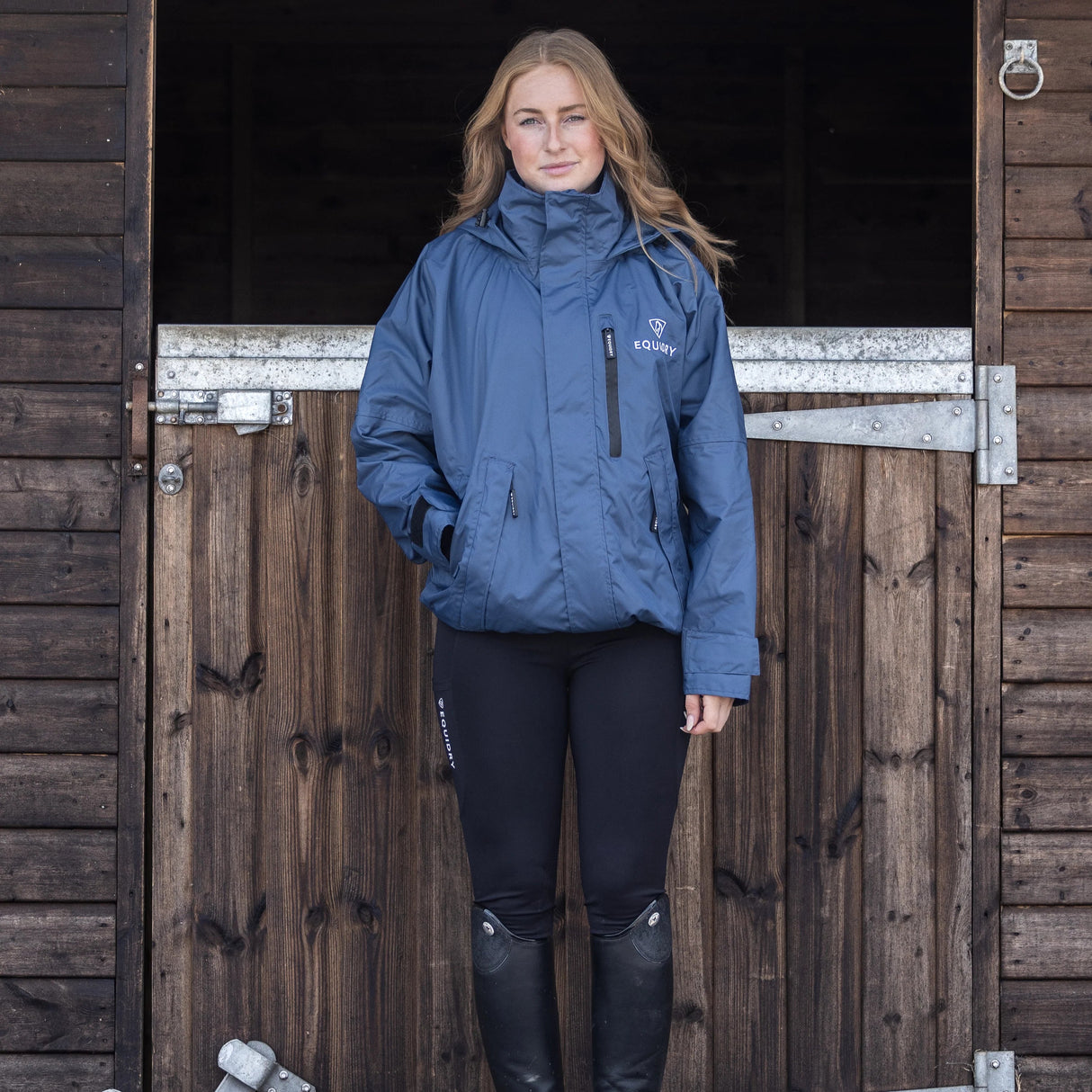 EQUIDRY Women's Shortie Mesh Lining Mac #colour_steel-blue