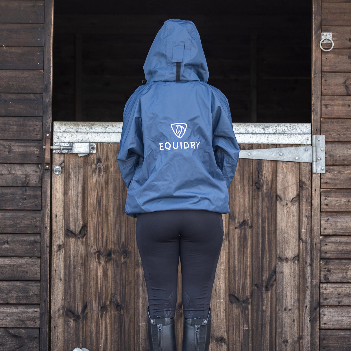 EQUIDRY Women's Shortie Mesh Lining Mac #colour_steel-blue